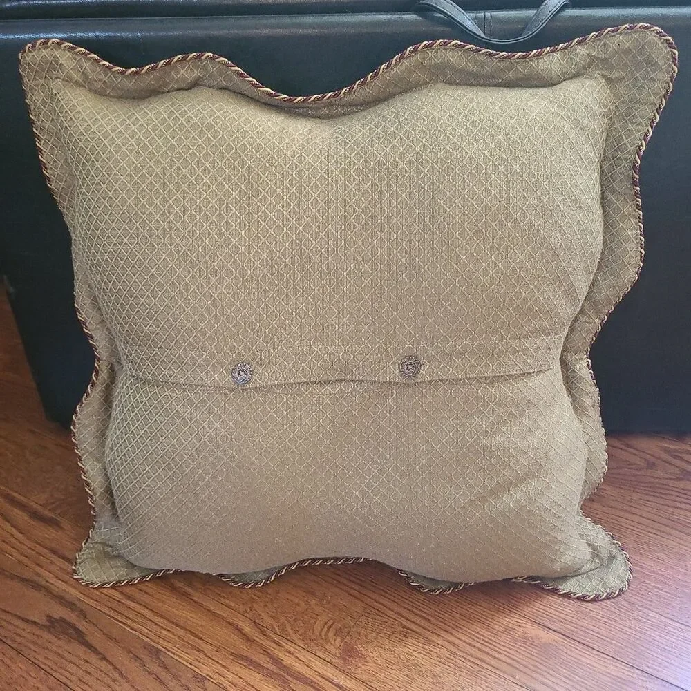 Sweet Dreams Neiman Marcus Square Decor Pillow Burgundy Brocade Animal Print